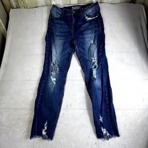 Resfeber Los Angeles Collection Skinny Boyfriend Jeans Womens 12 Blue Distressed